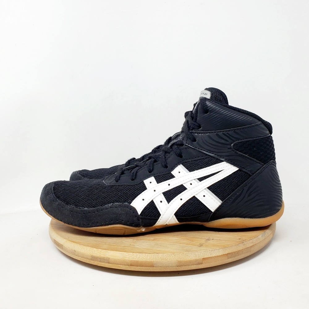 Asics Matflex 7 Wrestling Shoes Mens 6 Black Boxing Sneaker High Top Kids Boys